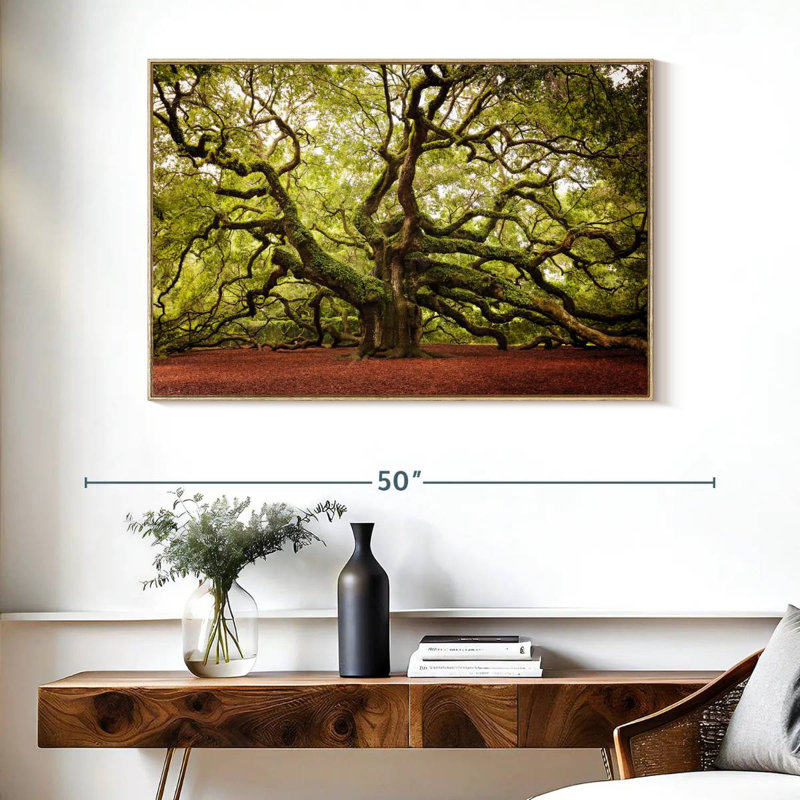 Chêne Charleston Angel, Cadre flottant en bois naturel, 40 po x 27 po