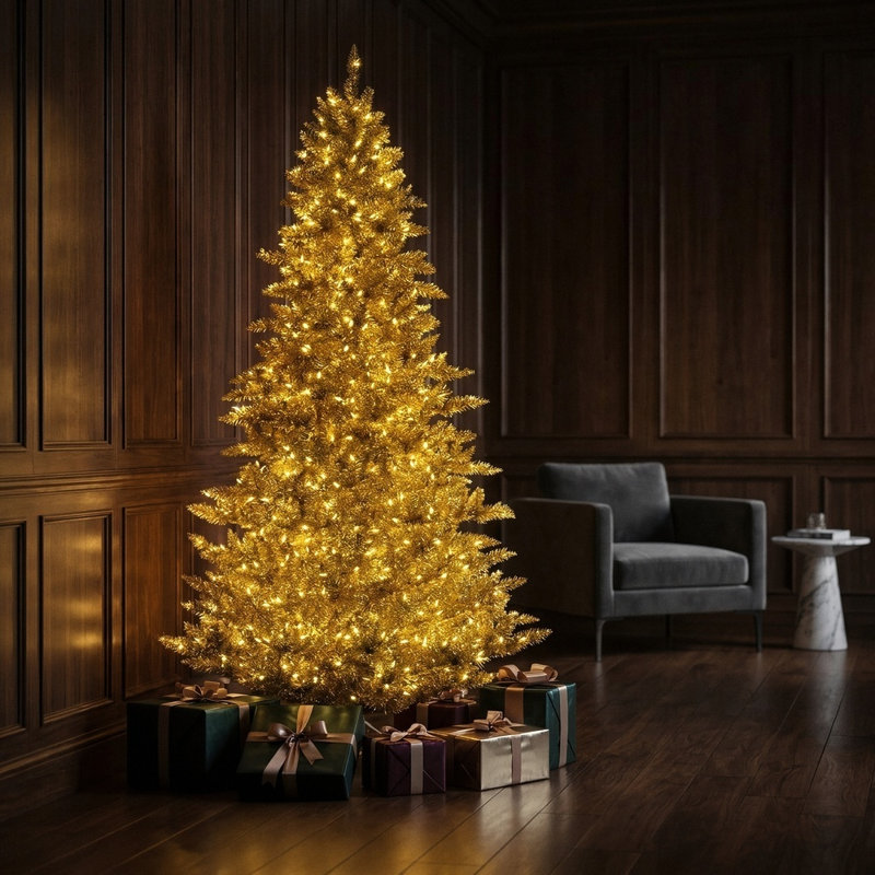 Artificial Christmas Tree with Lights, 7.5'