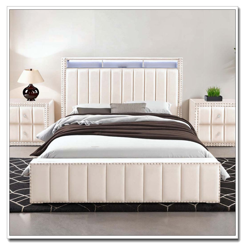 Rangement de lit, Beige, Double