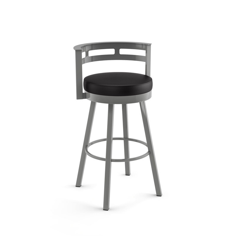 Brookford Swivel Counter & Bar Stool, Black , Bar Stool (30.625" Seat Height), Gray