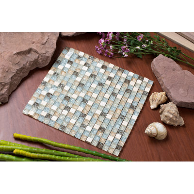 Mesh Pess Natural Stone/Glass Grid Mosaic Wall & Floor Tile