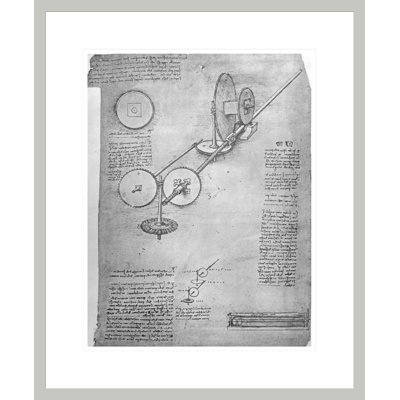 Sketch of a Rolling Mill fol. 2r-a from the Codex Atlanticus by Leonardo da Vinci -Framed Giclee Print