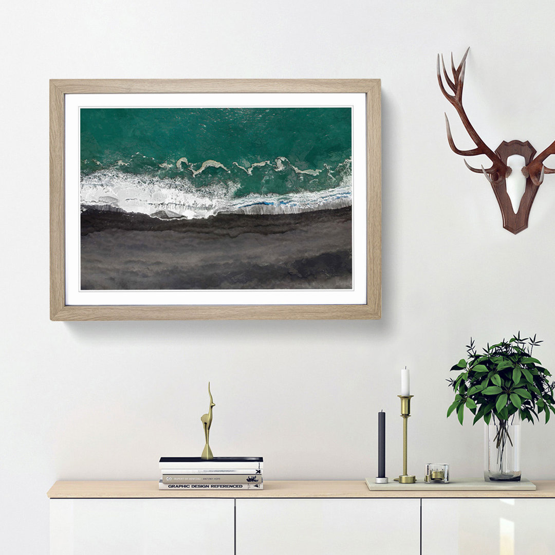 Above the Black Sand Beach in Iceland - Framed Print