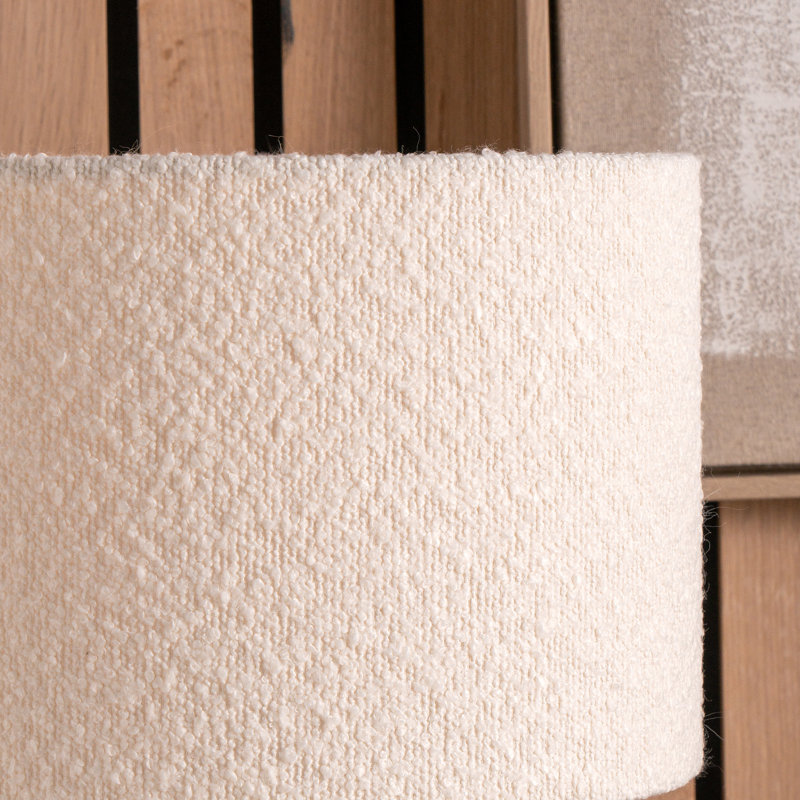 Round Boucle Lamp Shade (Uno) , 18cm H x 30cm W x 30cm D, White