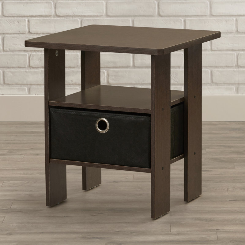 Gigi Nightstand With Bin Drawer, Brown/Black, Individual
