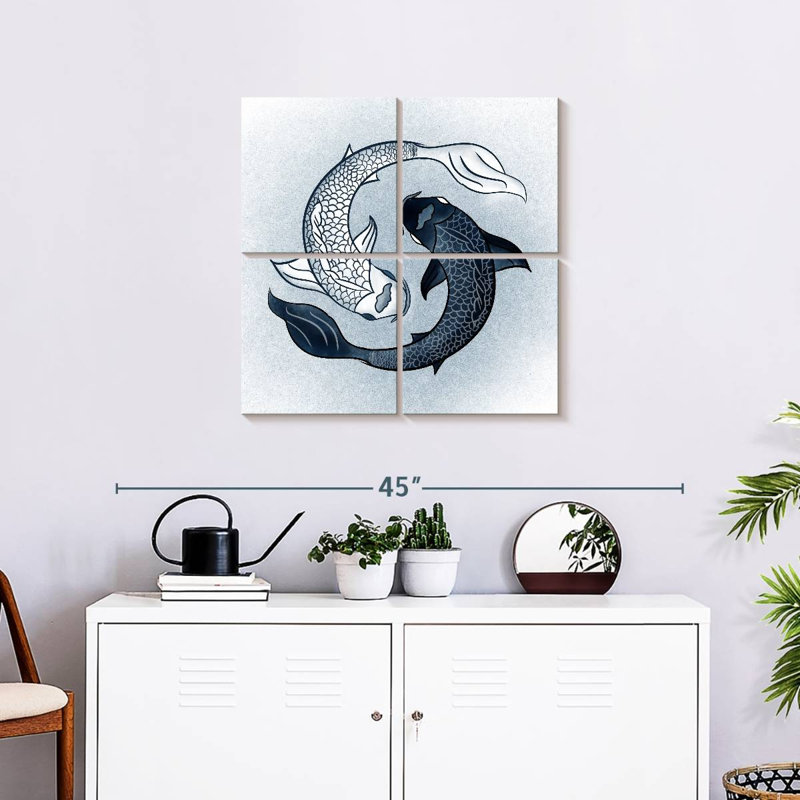 Yin Yang Fish, H 26 po x l 26 po
