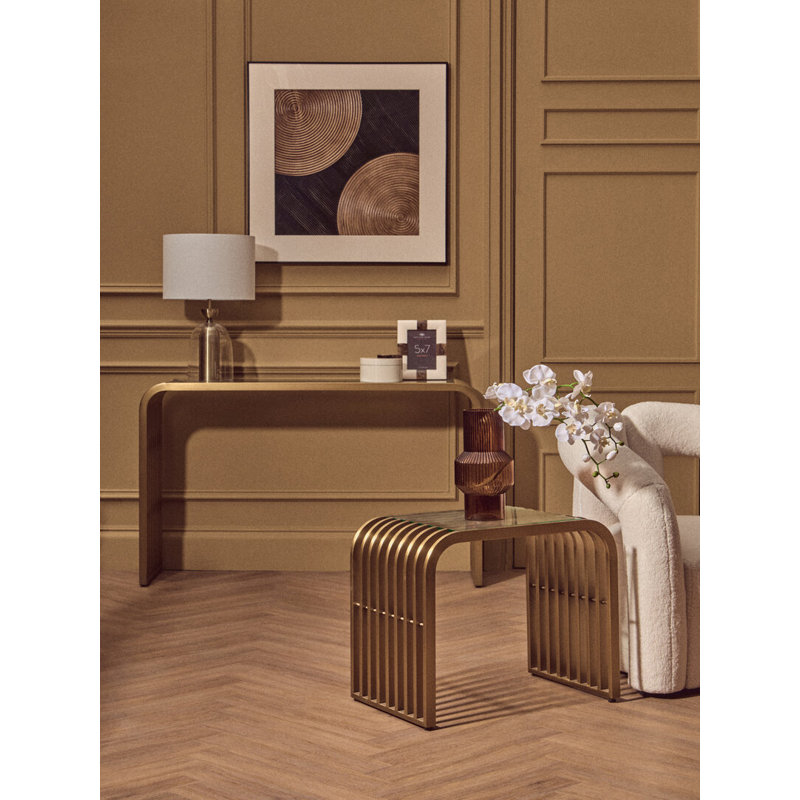 130cm Glass Top Console Table