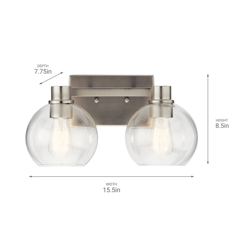 Hoover 2 - Light Vanity Light, Brushed Nickel