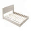 Structure de lit plateforme en bois massif avec tête de lit, aucun sommier nécessaire, sur pied, assemblage facile, durable et élégant-676077396-676077398