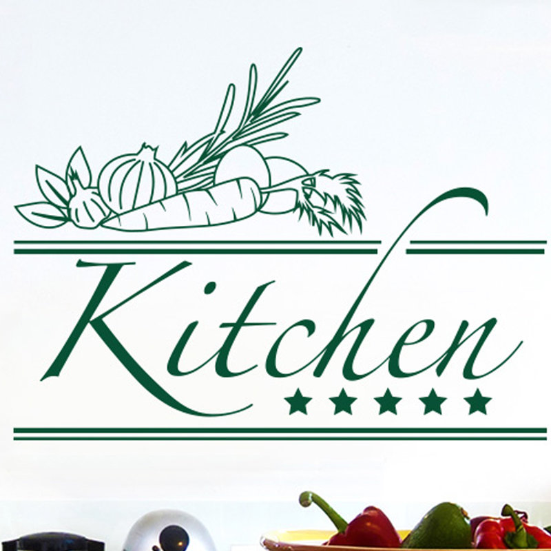 Food & Beverage Non-Wall Damaging Wall Decal, Medium, Dark Green