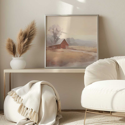 " Barn And Misty Fields "