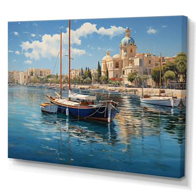 Spain Mediterranean Harbour In Valenciain II - Nautical & Beach Canvas Wall Art