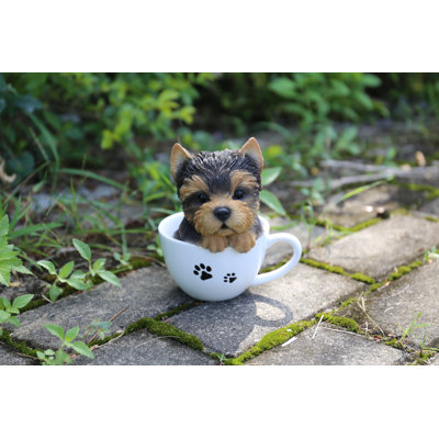 Teacup Yorkshire Terrier Puppy Statue