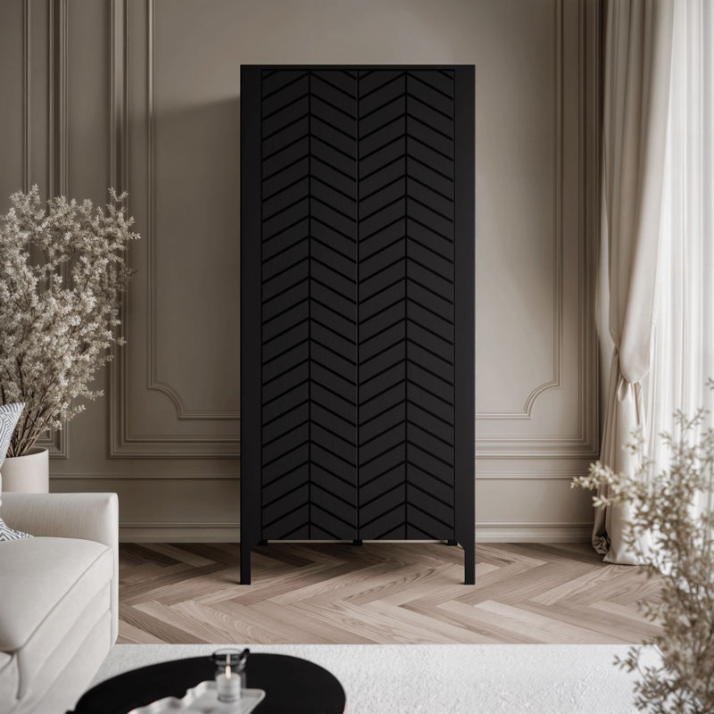 2 Door Wardrobe, Black