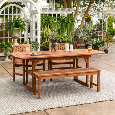 Alfonsi Rectangular 4 - Person 55" Long Acacia Dining Set