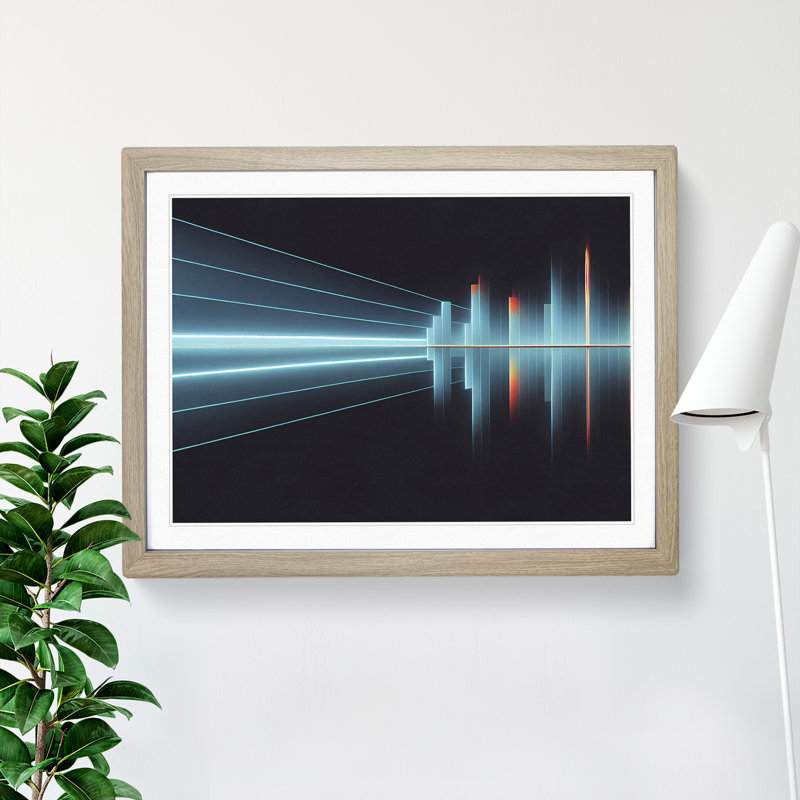 Equalizer Audio Vol.2 Abstract - Single Picture Frame Print, 34cm H x 46cm W x 2cm D, Oak