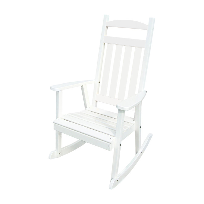 Chaise berçante de porche classique Aaliayh, Blanc brillant