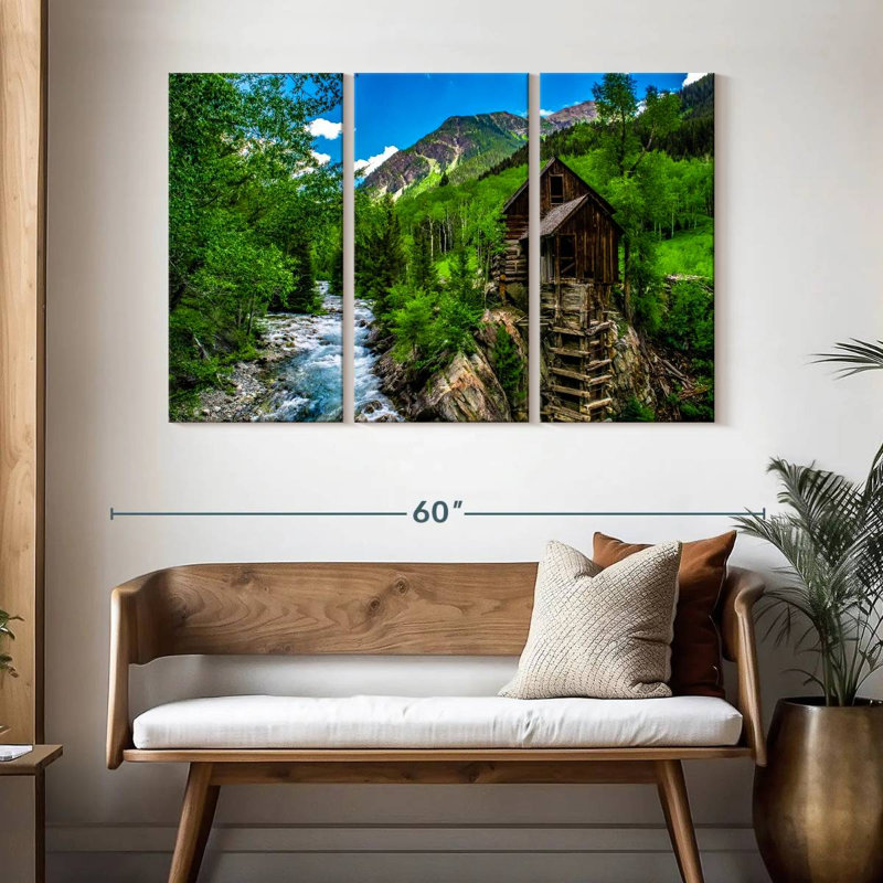 Alvord Crystal Mill By The River, 32" H x 50" W