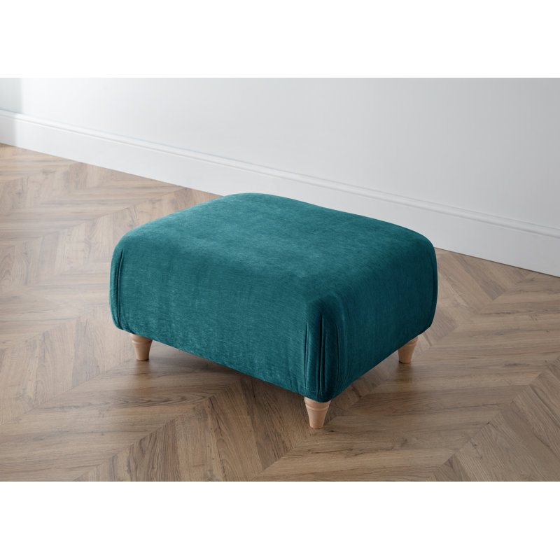 Charlotte-Ann Soft Touch Square Footstool, Emerald