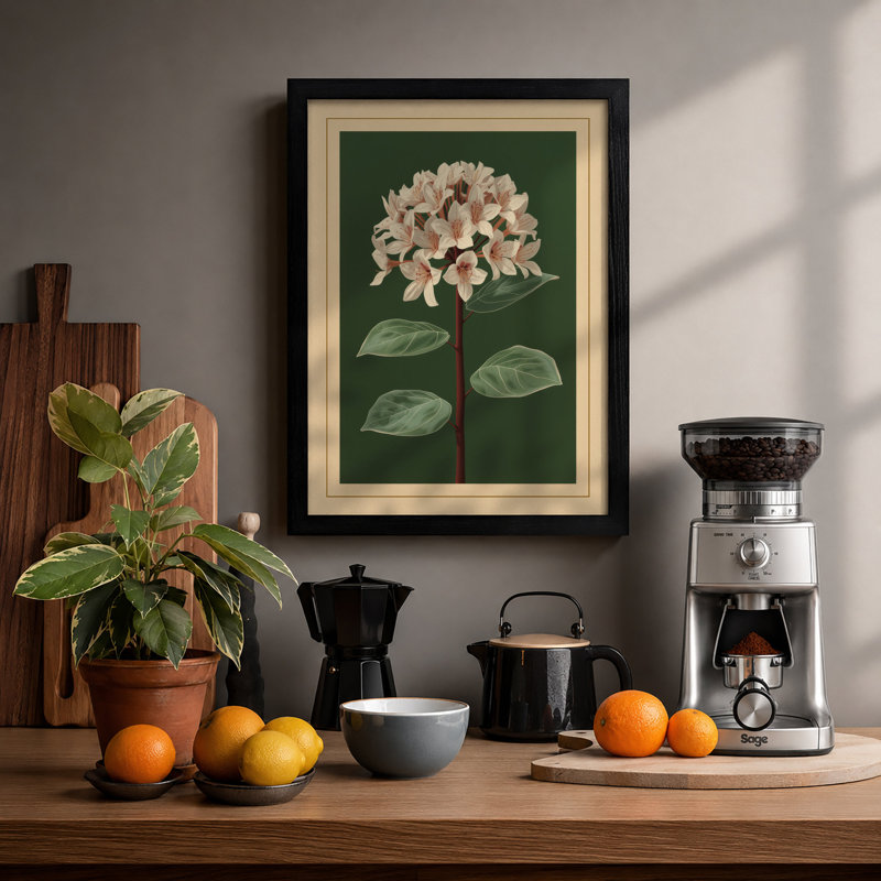 Potted Rhododendron Botanical - Print, A1 - 84.1 x 59.4 cm, Black