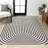 Freya Modern Scandinavian Arch Stripe Monotone High-Low Black/White Rug-1461079870