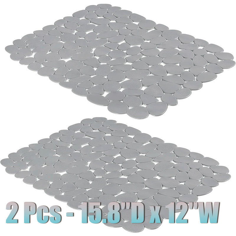 Pebble Sink Mats,PVC Saddle Protectors(2 Pack), Grey