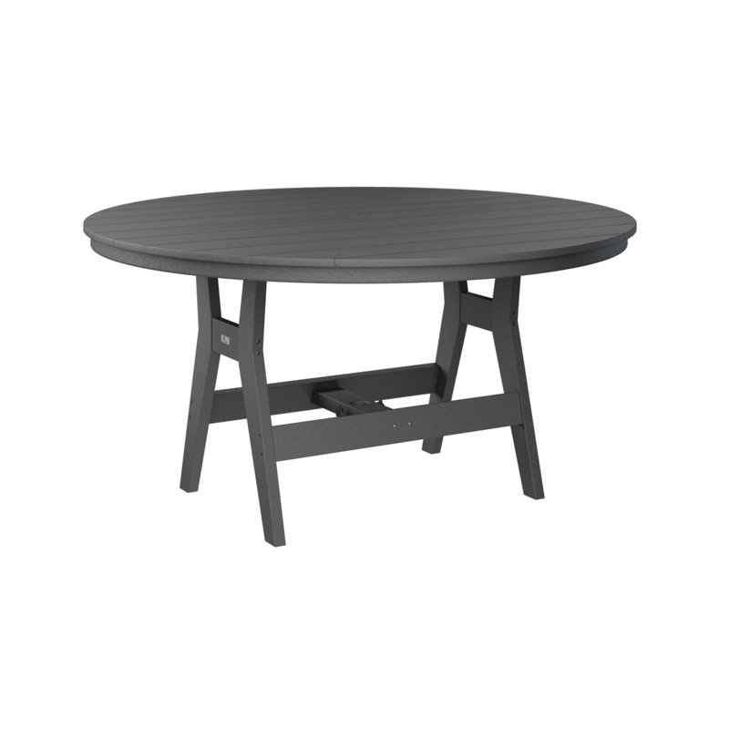 Table de salle à manger ronde de 60 po Berlin Gardens Harbor, Gris fumée, H 30,37 po x l 60 po x P 60 po