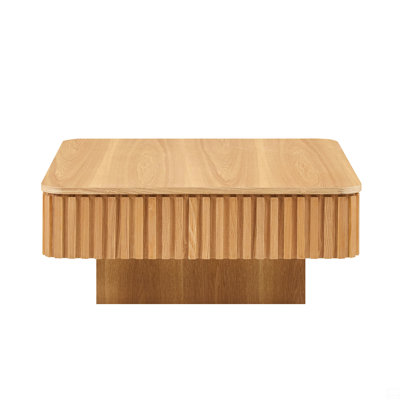 35.43 Inch Handcraft Drum Coffee Table Square Coffee Table by Corrigan Studio