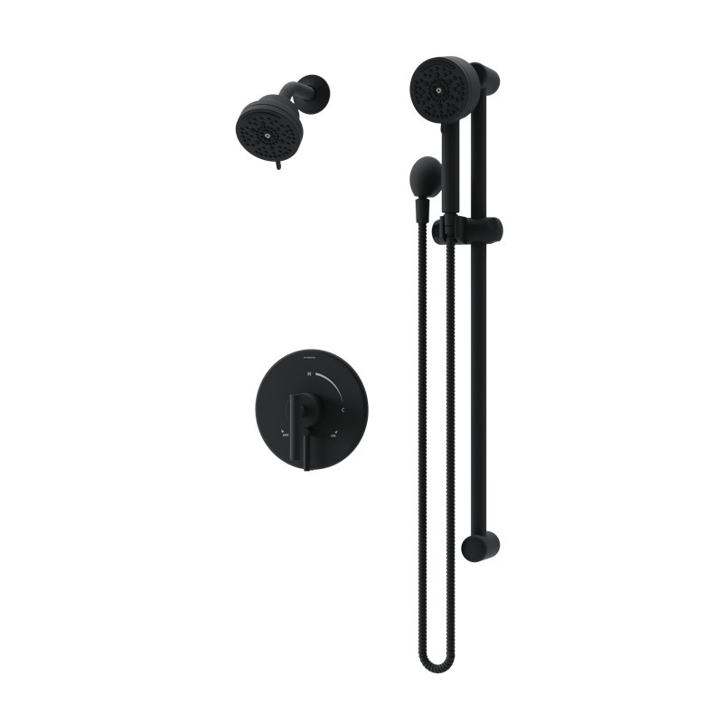 Dia HydroMersion Single Handle Shower System with Hand Shower, Matte Black