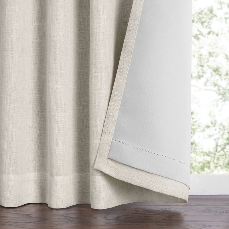 Byoung Polyester Linen Blend Room Darkening Window Curtain, Natural, 52" W x 108" L