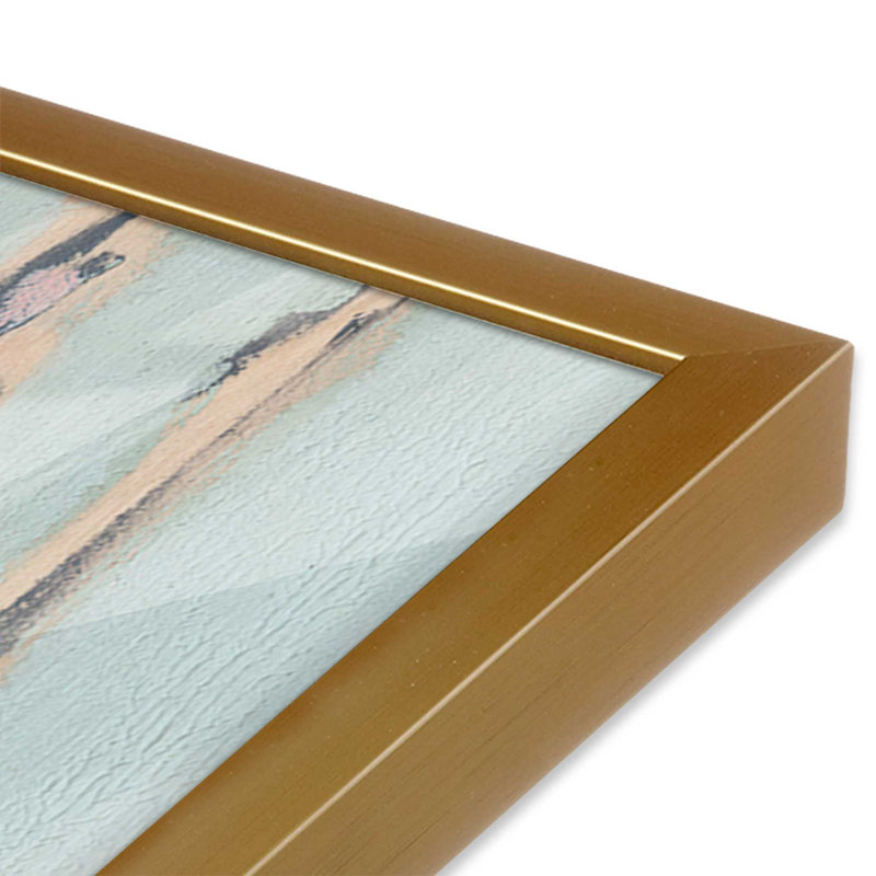 Doux lumière entre les arbres II, H 37,25 po x l 25,25 po, Cadre ouvert en angle, or poli
