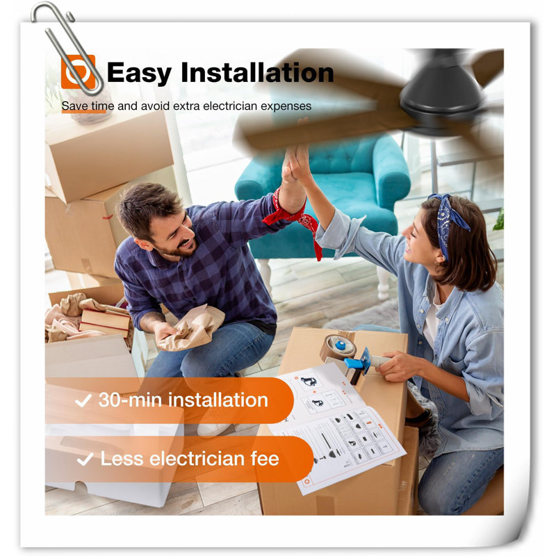 Ventilateur de plafond Myhrren, Noir