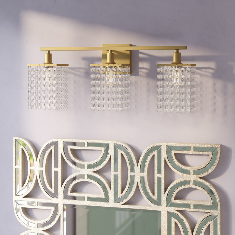 Éclairage pour meuble-lavabo à intensité variable de 3 lumières Presler, Laiton, H 8,4 po x l 24 po x P 24 po, 3 lumières