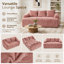 Chaise longue d'intérieur surdimensionnée et comprimée avec coussins décoratifs et accoudoirs, canapé-lit rembourré en chenille-856688269