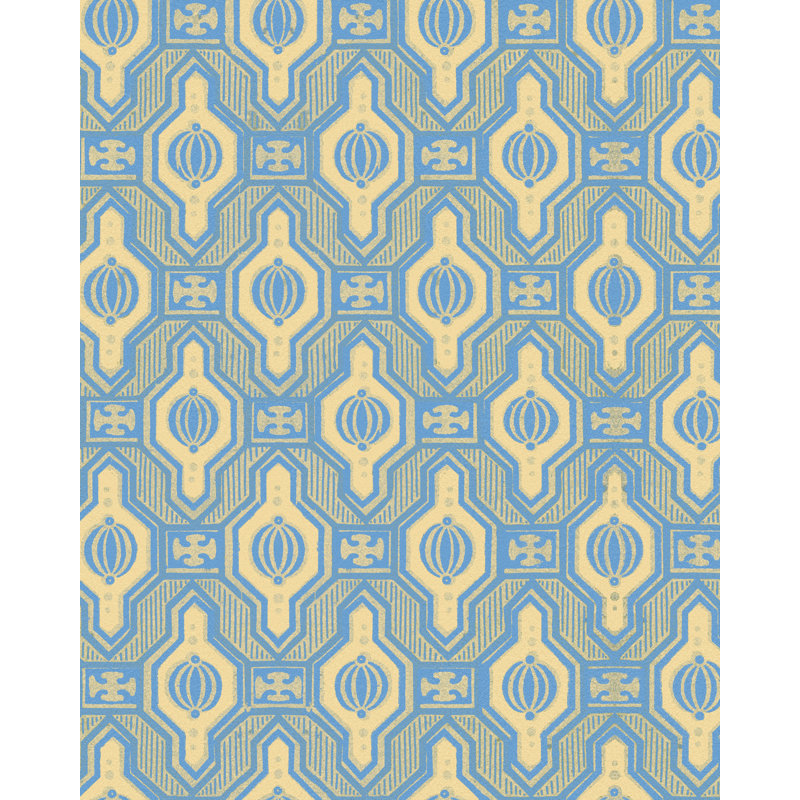 LA DOLCE VITA Wallpaper Roll, Blue/Taupe