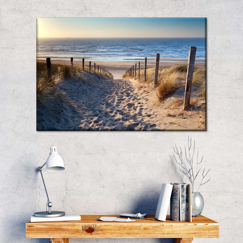 Path To North Sea Beach sur impression sur toile, H 24 po x l 36 po x P 1,25 po