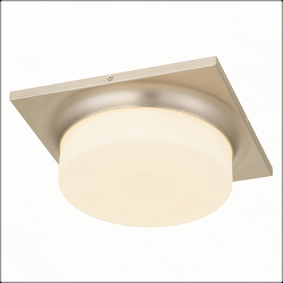 13-in Brushed Nickel LED Flush Mount, Energy-Efficient with Adjustable Color Temperatures and Easy Installation