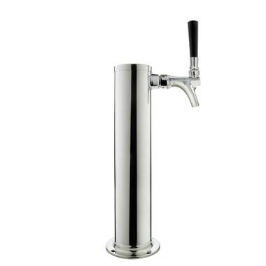 Draft Beer Tower - Black Iron - Single Tap - Standard Stainless Steel Faucet