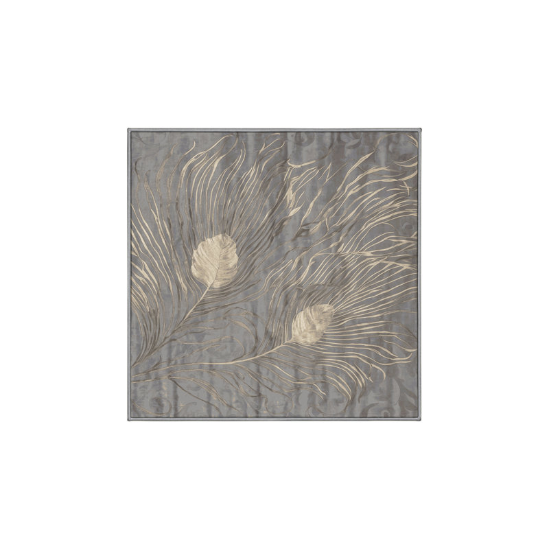 Tapis gris lavable à la machine, Carré 4 pi