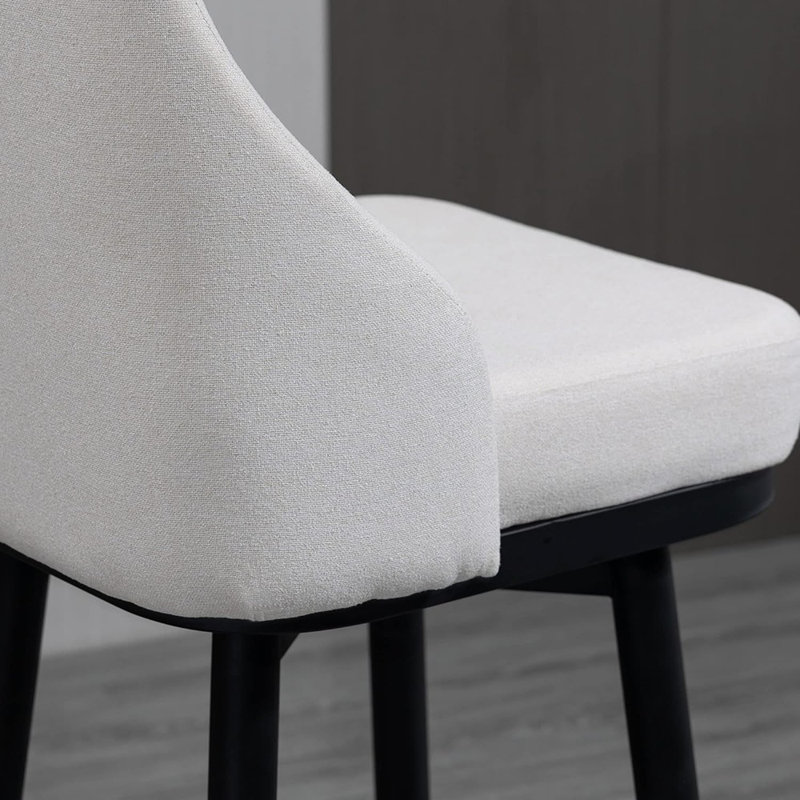 Tabouret de bar rotatif 29,5 po Annaleya, Crème / blanc