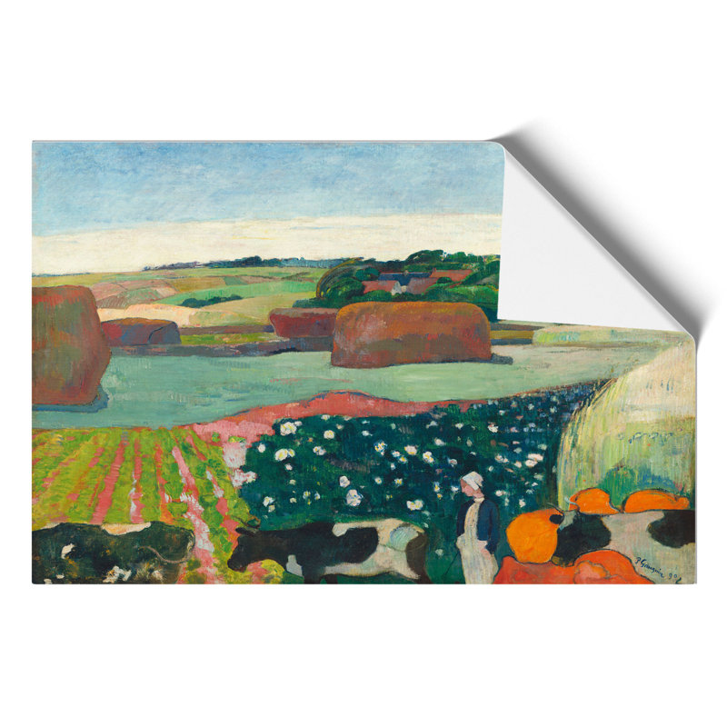Haystacks In Brittany by Paul Gauguin - No Frame Painting, 30cm H x 42cm W x 0.1cm D