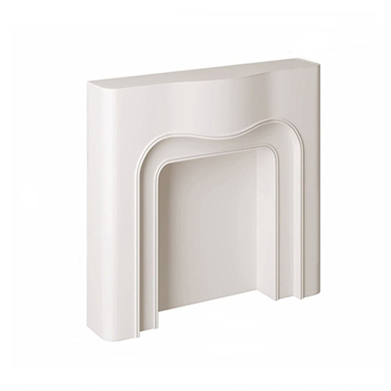 White Manufactured Wood Freestanding Fireplace