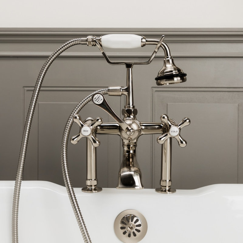 Deck Tub Spout with Diverter, Brushed Nickel