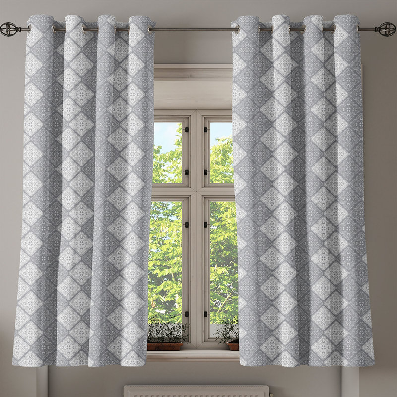 Sateen Semi Sheer Curtains / Drapes Pair, 50" W x 54" L