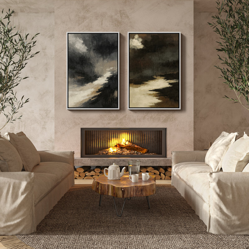 Art mural encadré, rétro, antique, classique pour chambre à coucher - 16 po x 24 po x 2 panneaux, H 24 po x l 16 po, Blanc