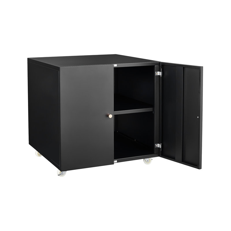 Armoire pour copieur de bureau en métal noir, Noir