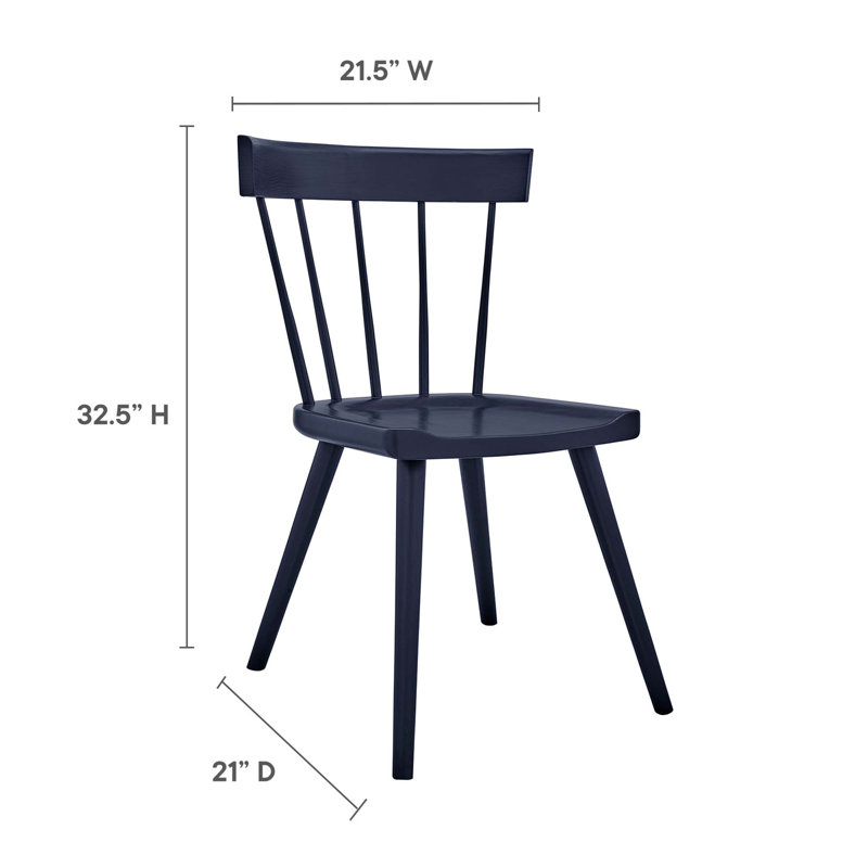 Modway Sutter Wood Dining Side Chair, Midnight, 2