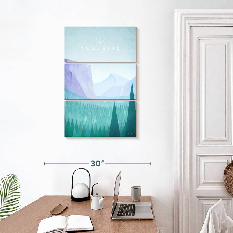 Affiche de voyage rétro Nicci Yosemite, H 32 po x l 20 po