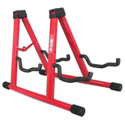 5 Core Double Guitar Stand A Frame Shape w Soft Foam Arms Non Slip Rubber Supports Acoustic Electric Bass Ukulele Banjo