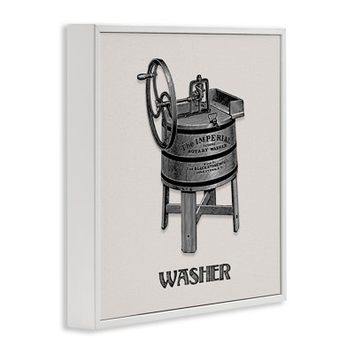 Antique Rotary Washer Framed Giclee, design by Val Rhodes